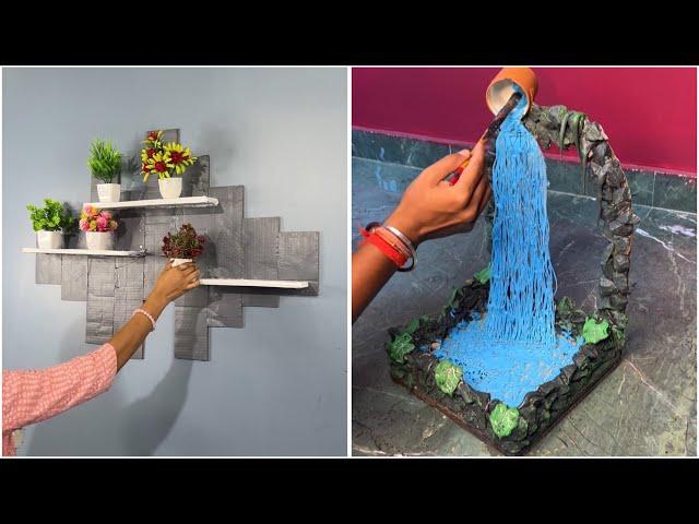 Creative DIY Home Decor: Floating Shelves and Miniature Waterfall Fountain