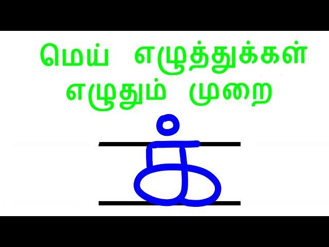 மெய் எழுத்துக்கள் எழுதும் முறை | Learn how to write consonants in tamil | 123 Kid Tv