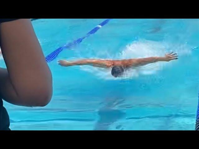 Nathan Adrian swimming 50 yards butterfly at US Masters Swimming Spring Nationals 2023