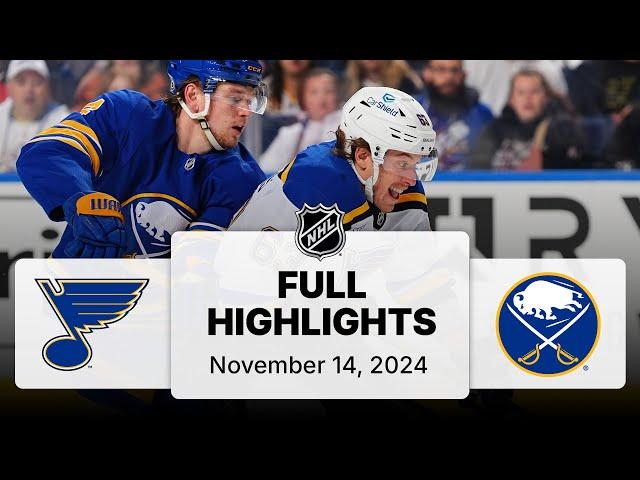 NHL Highlights | Blues vs. Sabres - November 14, 2024