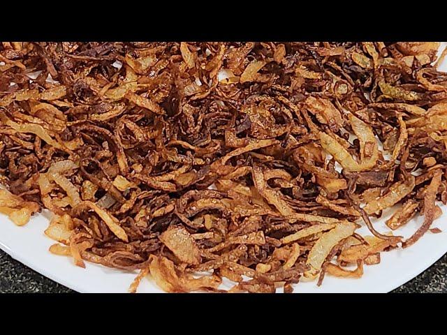 Fried Onions | Crispy onions for haleem and biryani | How to fry onions