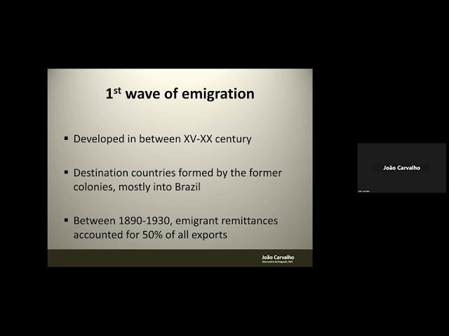 Emigration and immigration in Portugal - Lecture by João Carvalho