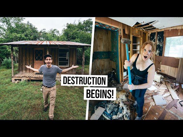 CRAZY UPDATE  We’re Renovating Our Creepy Abandoned TINY HOUSE!?