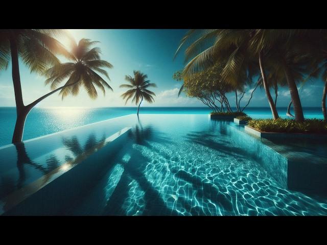 Azure Moments: Daylight Serenity by the Infinity Pool. Harmonic Soundscape