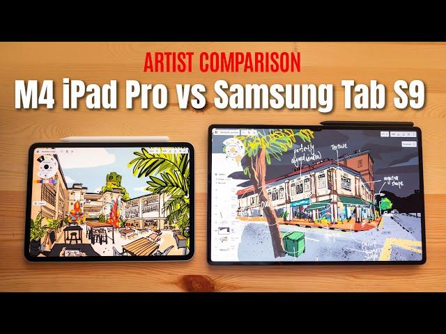 M4 iPad Pro vs Samsung Tab S9 (artist comparison)