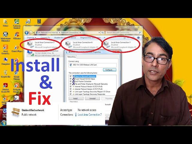 How to install Microsoft Loop Back Adapter | How to Fix Unidentified Network