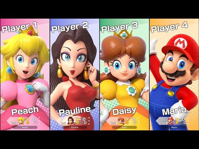 Peach VS Pauline VS Daisy VS Mario (Super Mario Party Jamboree)