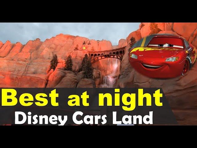 [Full ride] Disney Land Cars at night, Radiator Springs Racers, LA Disneyland, 디즈니랜드 라이트닝 맥퀸