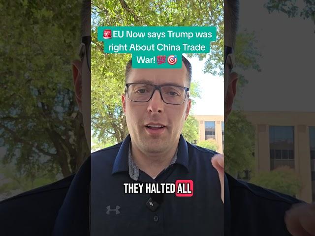 EU Admits Trump Was Right About China!