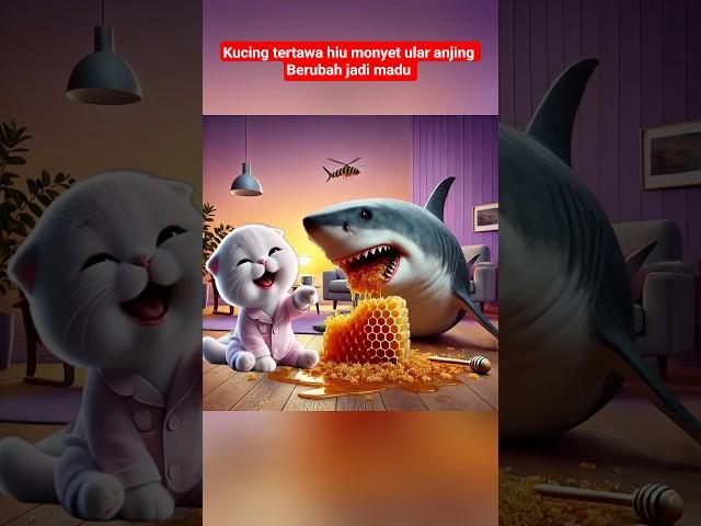 Cute cat sharks become honey bees #cat #kitten #kucing #funny