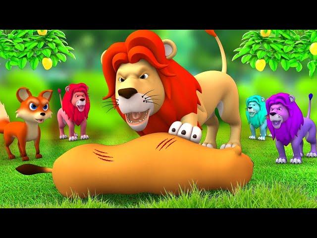 रंगीन शेर की माँ लोमड़ी और सौतेली माँ - Lion Step Mother & Fox Hindi Kahaniya Moral JOJO TV Kids