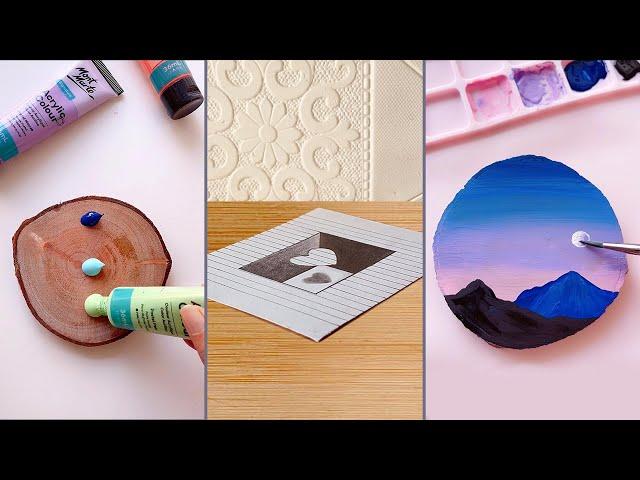 10 Art Ideas for Beginners|| Painting tutorials || Easy Art Tips & Hacks