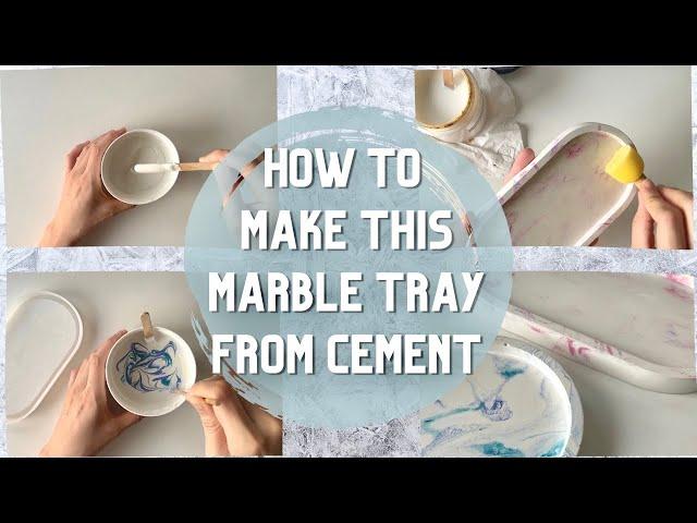 How i make this beautiful marble trinket tray by white cement and Sealant | Replacement of Jesmonite