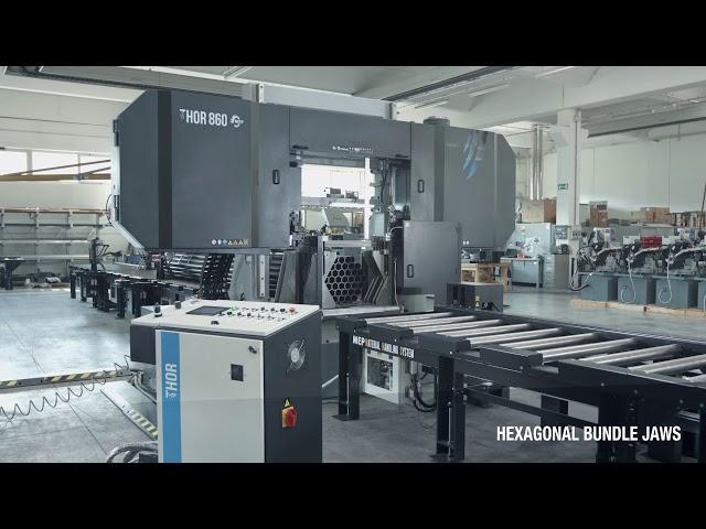 Material Handling system: hexagonal bundle cutting - Mep sawing machines