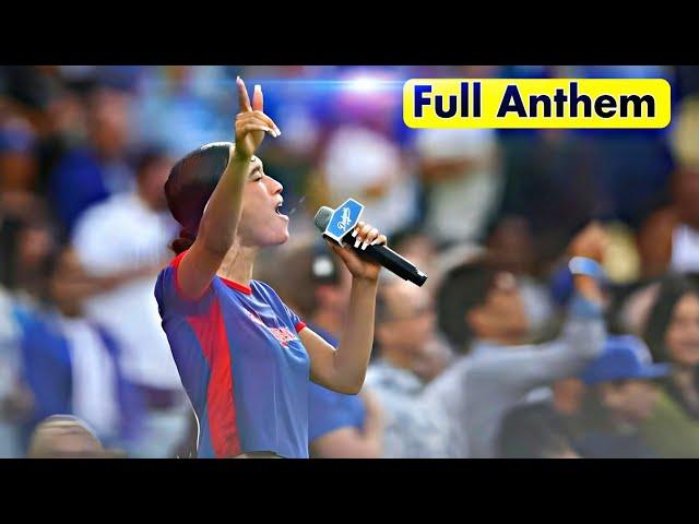 Nezza Sings National Anthem in Spanish At Dodger Stadium amid LA ICE protests Nezza sings in Spanish