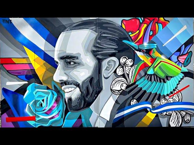 Pintando a NAYIB BUKELE / El Presidente más fresco de Latinoamérica. GRAFFITI X TNT