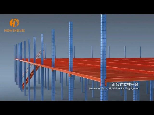 Selective Shelf, Mezzanine Floors and Shelf System 3D Install Demonstration