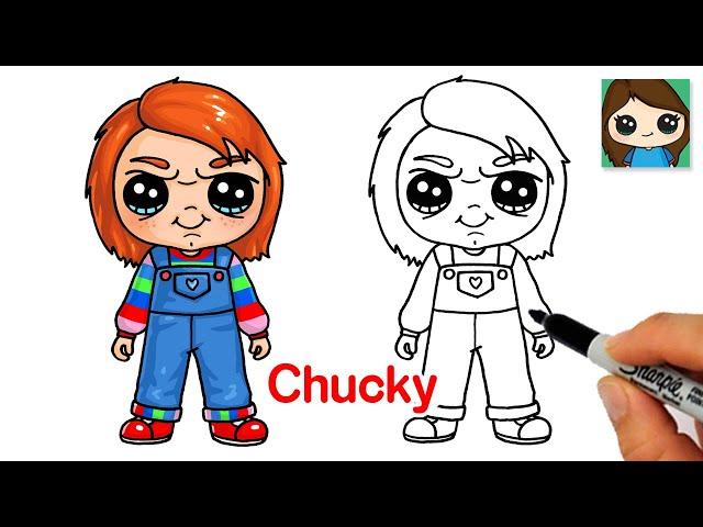 How to Draw Chucky Doll Easy Halloween Art