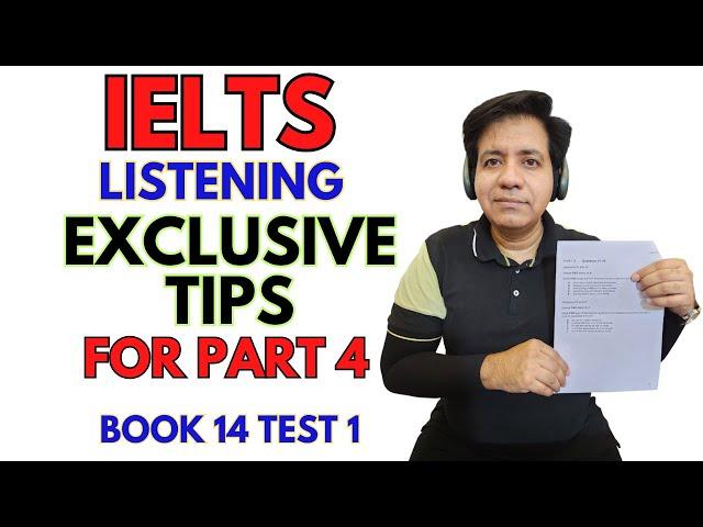 IELTS Listening Book 14 Test 1 Part 4 - One Word Only By Asad Yaqub