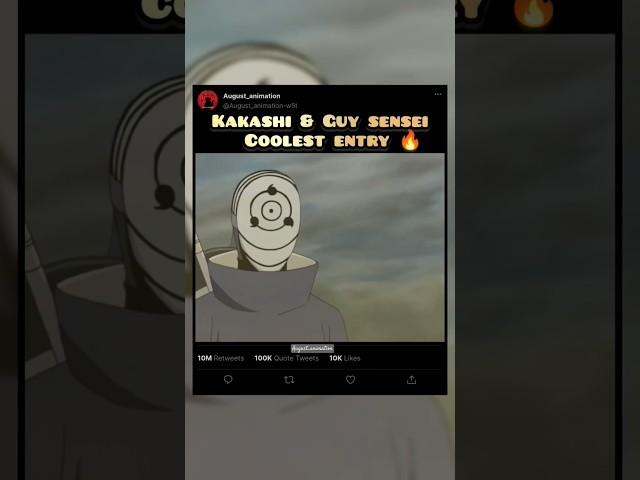 Kakashi & Guy sensei coolest entry #naruto #narutoshippuden #animation #obito #youtubeshorts