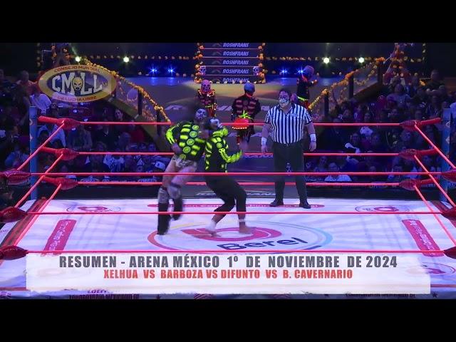 CMLL - XELHUA  VS  BARBOZA VS DIFUNTO  VS  B. CAVERNARIO/ARENA MÉXICO / 01-11-24