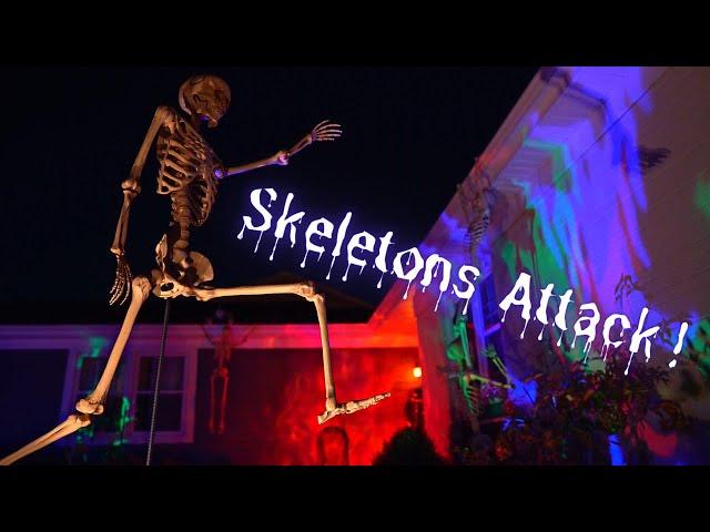 Outdoor Halloween Decorate with Me 2022: Skeletons Attack My House!