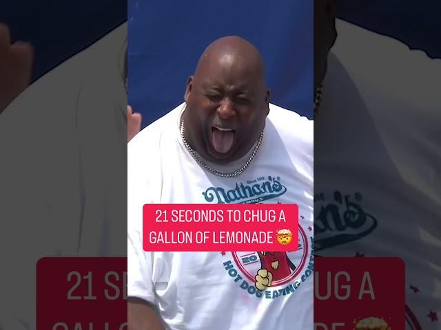 ERIC 'BADLANDS' BOOKER'S NEW WORLD RECORD IN THE NATHAN’S FAMOUS LEMONADE CHUG  #shorts