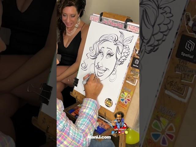 Loving her amazing vibe! - Fast caricature at party