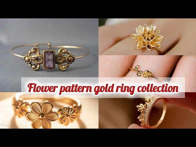 Lotus pattern gold ring collection|2024 Beautiful Gold Ring For Women|Simple Gold Ring#goldjewellery