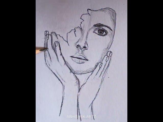 Mask Creative pencil Drawing #shorts #drawingshorts #abhishekartz