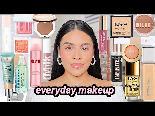 everyday glowy makeup routine with drugstore vs high end makeup 