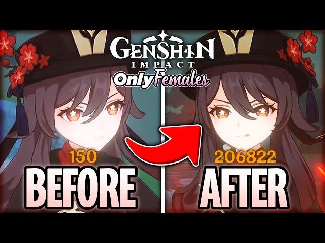 I Spent 24 Hours To Build Hu Tao on My Females Only Account! (Genshin Impact Females Only)