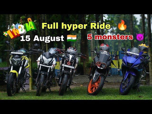 Happy 78th independence Day  | Full power ride  | KTM rc200, MT 15, R15, Dominar250, Ns200