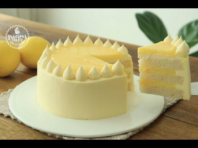 Eggless Lemon Curd Cake with Easy Buttercream Frosting