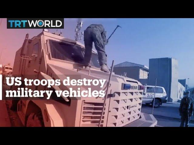 US troops destroy military equipment before leaving Afghanistan