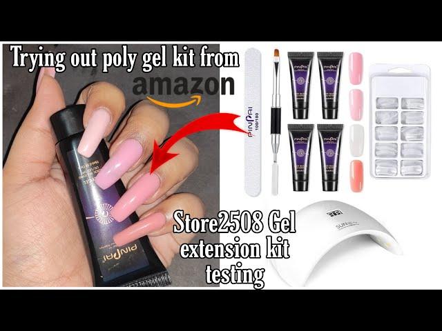 Trying Out Polygel extension kit from store2508 Amazon | salon like Polygel nails at home in minutes