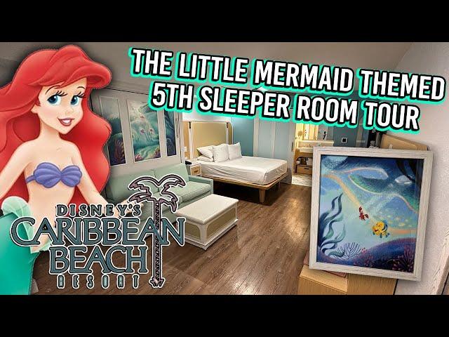 NEW The Little Mermaid 5th Sleeper Hotel Room Tour - Disney’s Caribbean Beach Resort, Disney World