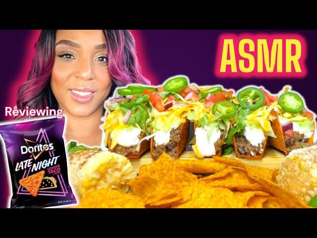 ASMR MUKBANG |  Did I like Doritos *New Late Night Loaded Taco Chips? | Crunchy Tacos | Food Review