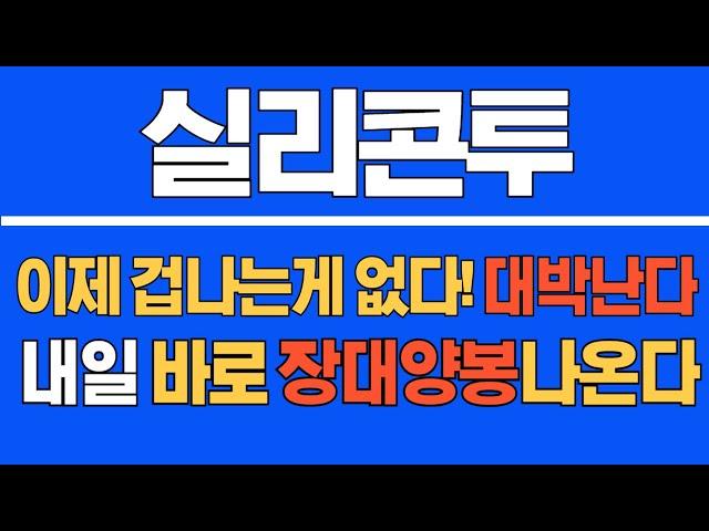 [#실리콘투] 이제 겁나는게 없다! 내일 바로 장대양봉 나온다! #실리콘투주가 #실리콘투주가전망 #실리콘투전망