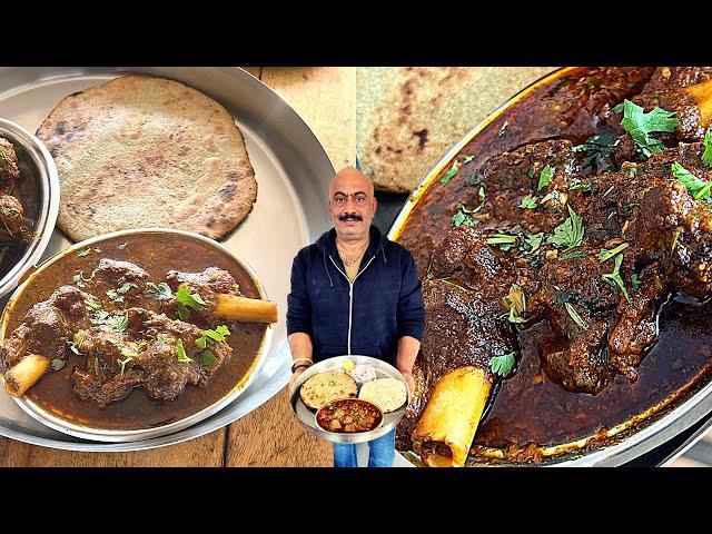 राजस्थानी लाल मास With बाजरे का टिक्कड़ ￼| laal maas recipe by jagsa jodhpuri | jodhpur food tour