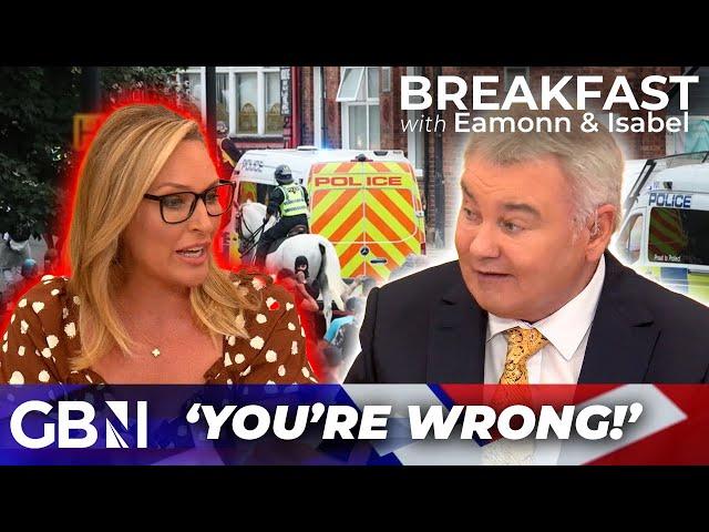 'You're WRONG!'  Eamonn Holmes and Isabel Webster clash over the sentencing of rioting 'yobs'