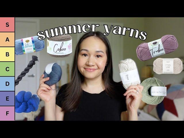 ranking 11 summer yarns I've used - they aren't that bad! cotton, silk, and linen yarn blends review