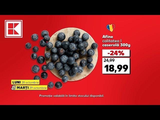 Oferta Kaufland din 28-29 octombrie: afine, băutură energizantă și desert pentru copii