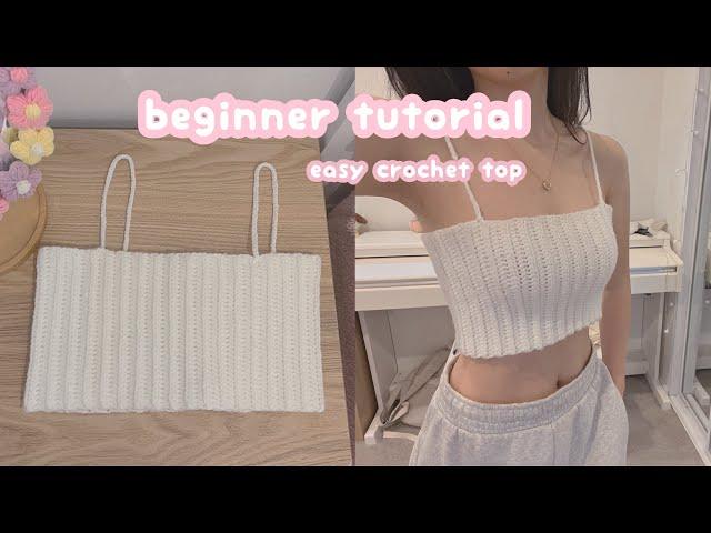 how to crochet top for absolute beginner tutorial | easy crochet summer top, beginner crochet