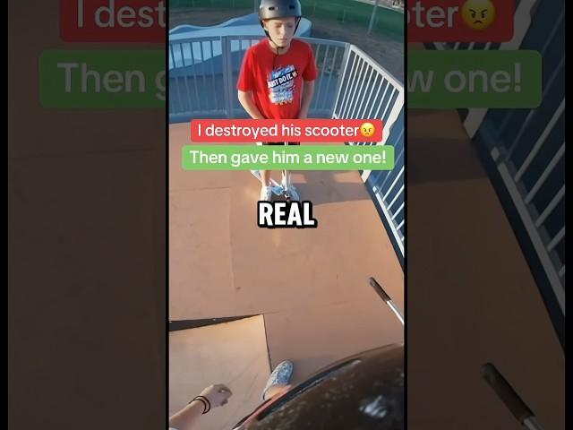 Blessed this skatepark kid with a new scooter!