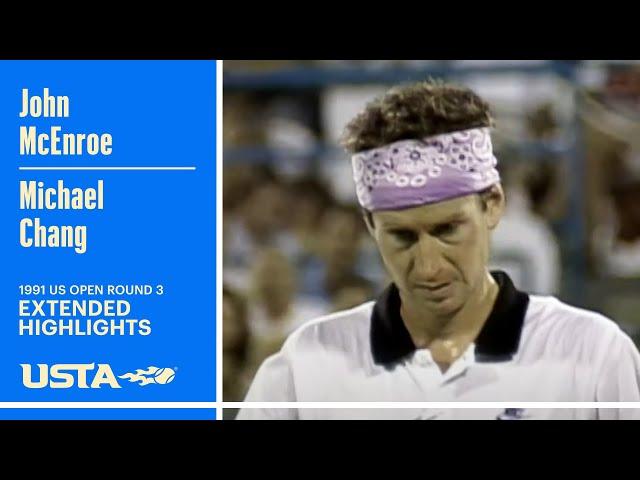 John McEnroe vs Michael Chang Extended Highlights | 1991 US Open Round 3