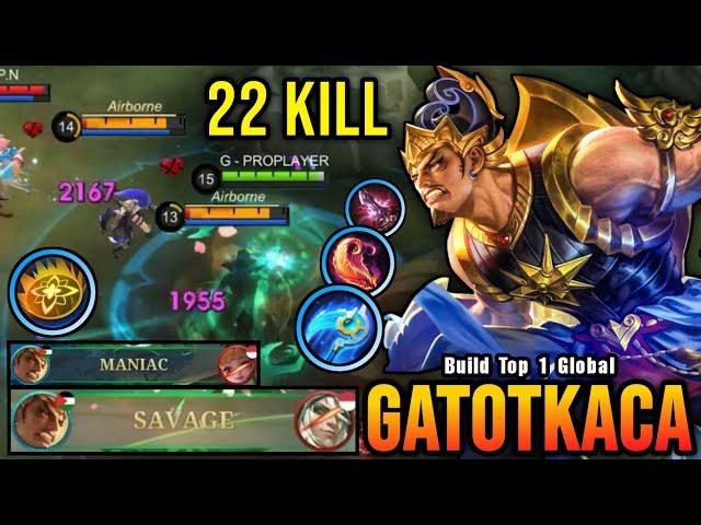 SAVAGE & MANIAC!! Best Gatotkaca One Shot Build and Emblem!! - Build Top 1 Global Gatotkaca ~ MLBB