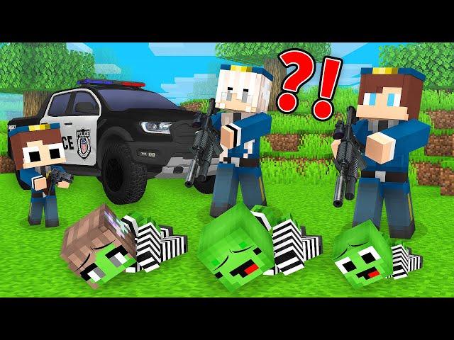 JJ Family Became FBI Agents and Arrested Mikey Family in Minecraft (Maizen)