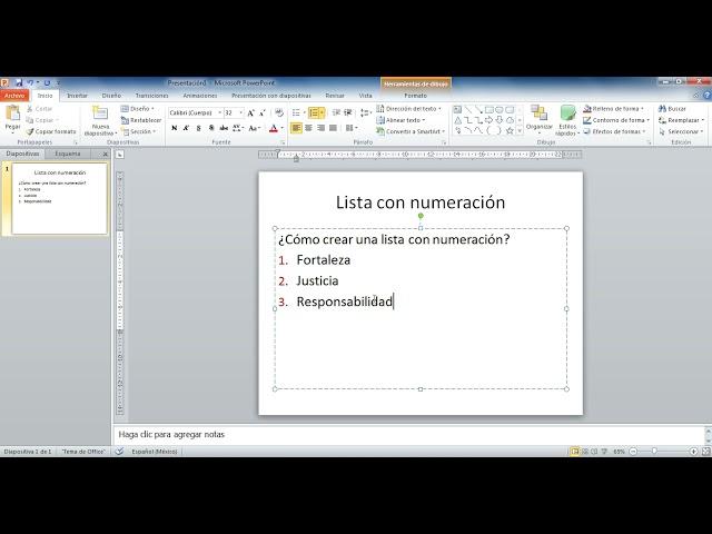 34.- PowerPoint infinito. ¿Cómo crear una lista con numeración?