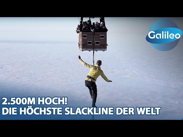 Weltrekord in schwindelerregender Höhe: Die höchste Slackline der Welt